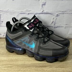 Nike Air Vapormax 2019 Black Grey Blue Running Shoes Womens 10 Athletic Sneakers